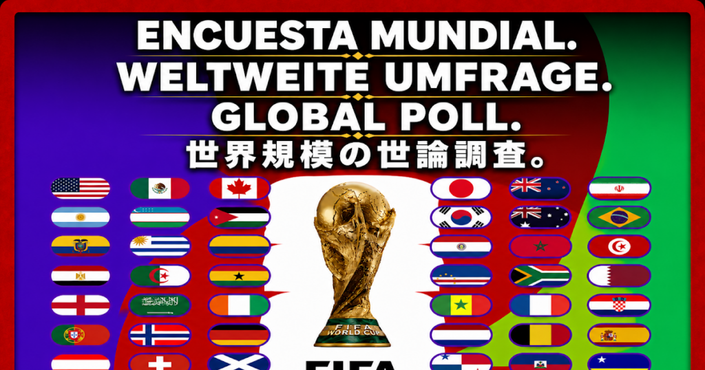 🏆 ENCUESTA MUNDIAL FIFA 2026: ¿Cuál es la Selección más querida del Planeta? 🏆 ENCUESTA MUNDIAL FIFA 2026: ¿Cuál es la Selección más querida del Planeta?