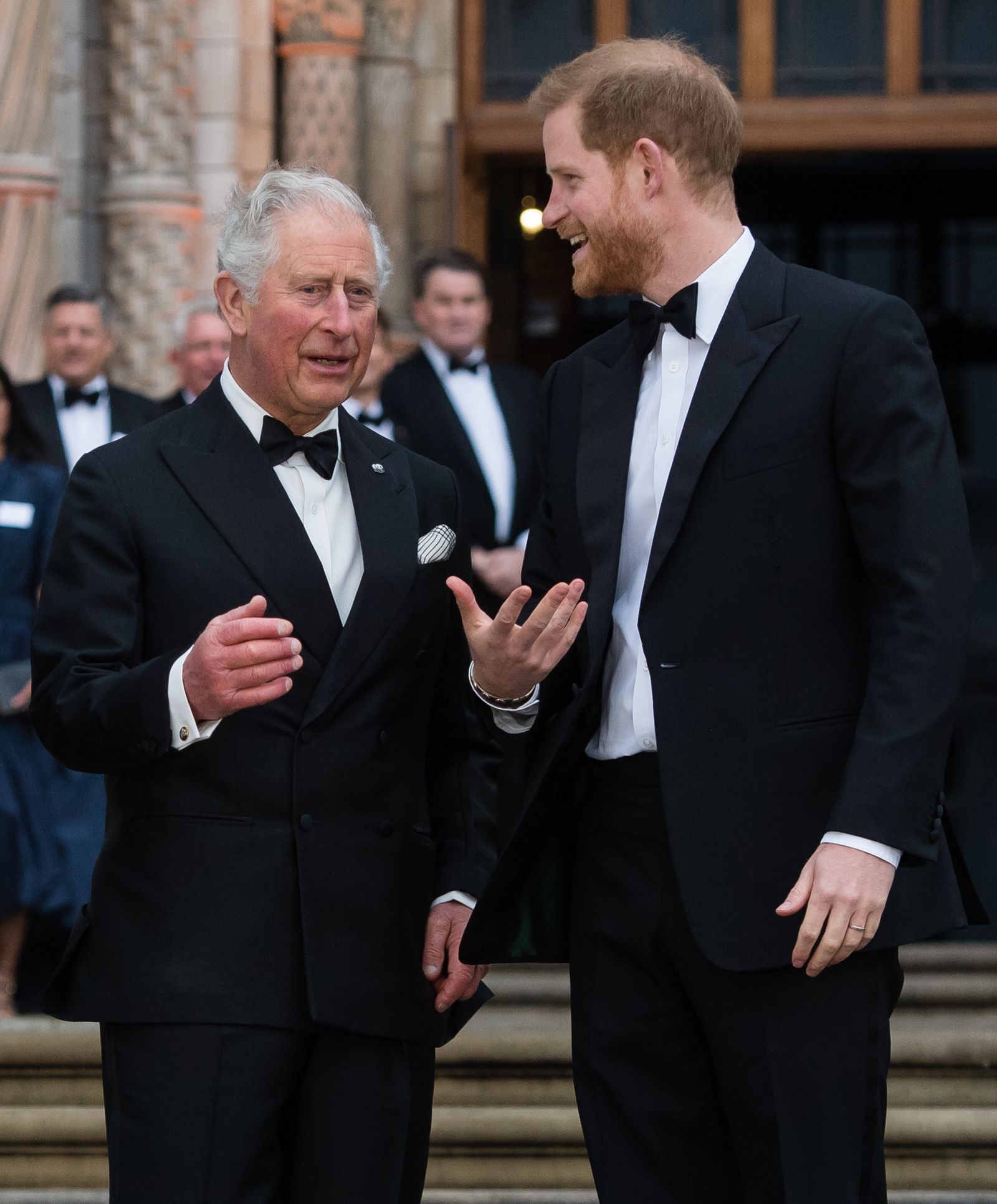 LONDON ENGLAND APRIL 04 Prince Charles Prince of Wales and Prince Harry Duke of Sussex attend the Our Planet global...
