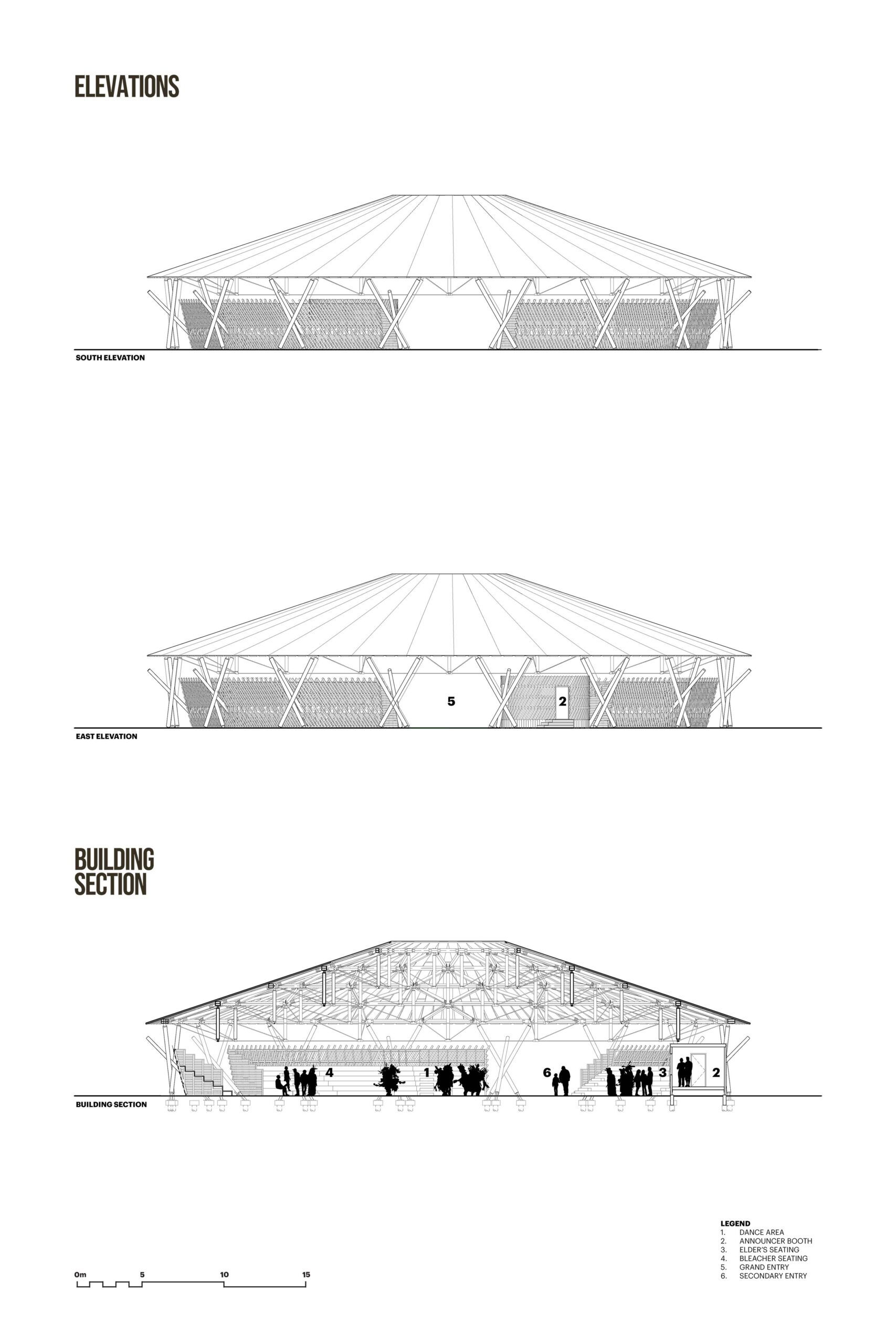 〈マスコペトゥング・パウワウ・アーバー（Muscowpetung Powwow Arbour）〉リチャード・クローカー（Richard Kroeker）オックスボウ・アーキテクチャー（Oxbow Architecture）