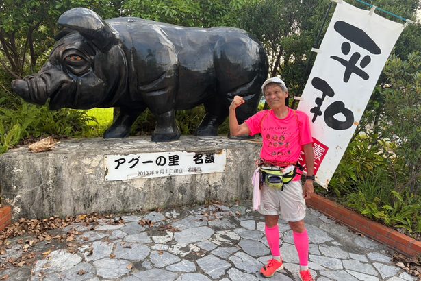 那覇―名護　平和願い　京都の藤井さん走り抜く
