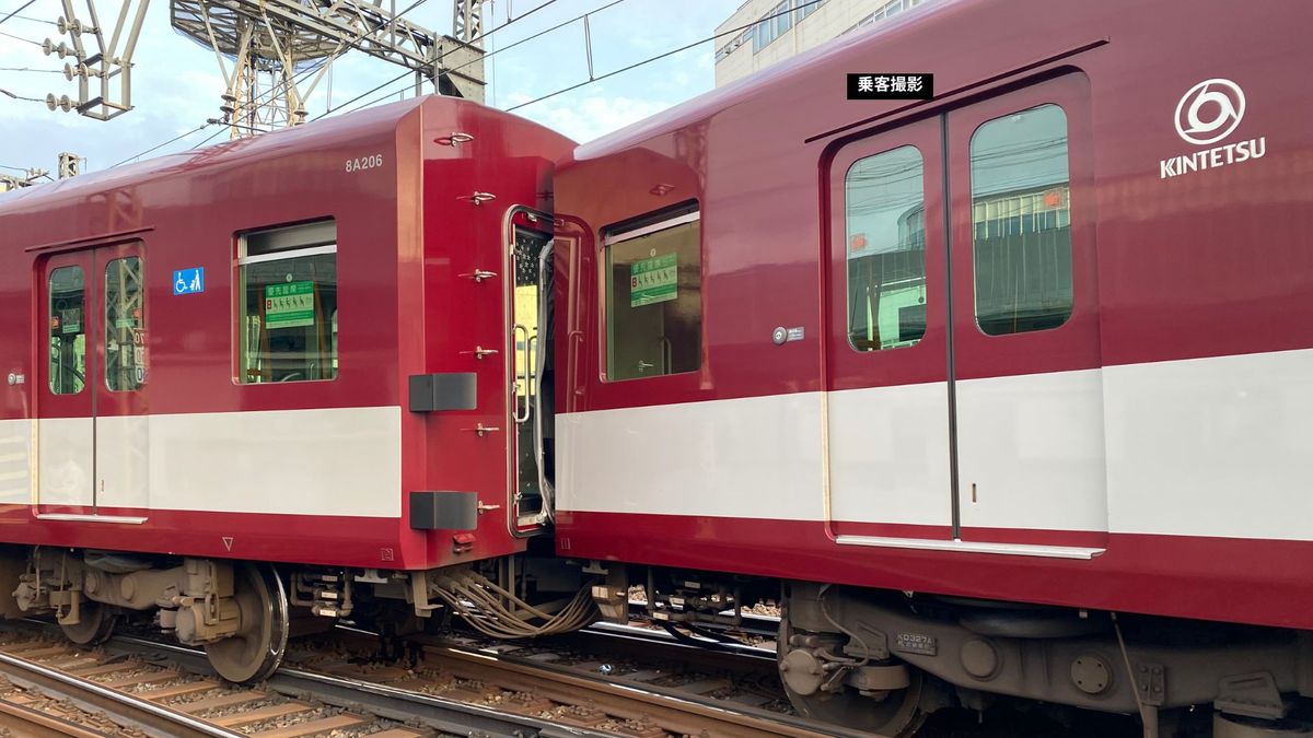 【速報】近鉄・京都駅近くで列車脱線事故“1両目の乗客”が語る「何かがぶつかるような『ガリッ』というような音がした」