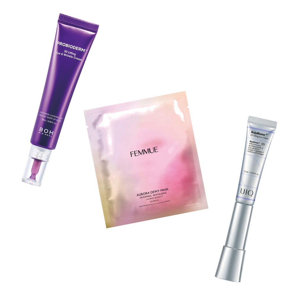collection of skincare products including an eye cream a dew mask and another eye cream