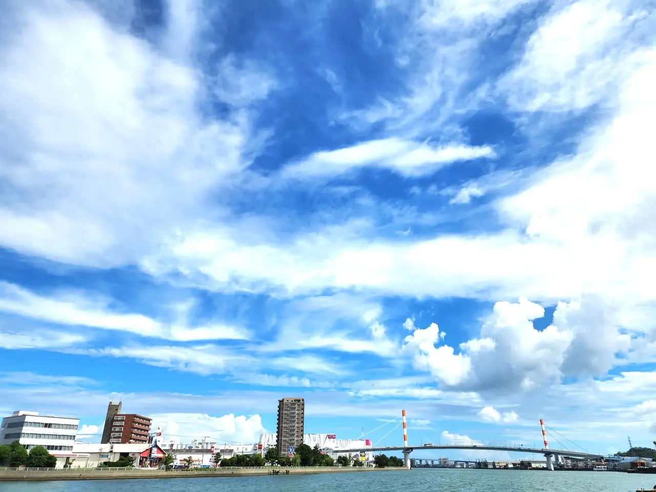 「万代中央埠頭(万代埠頭)」から見た末広大橋
