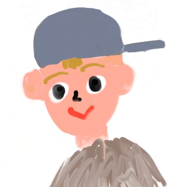 childlike drawing of a boy wearing a cap childlike drawing of a boy wearing a cap