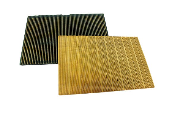 two patterned sheets used in printing or manufacturing　中野絣の絣板