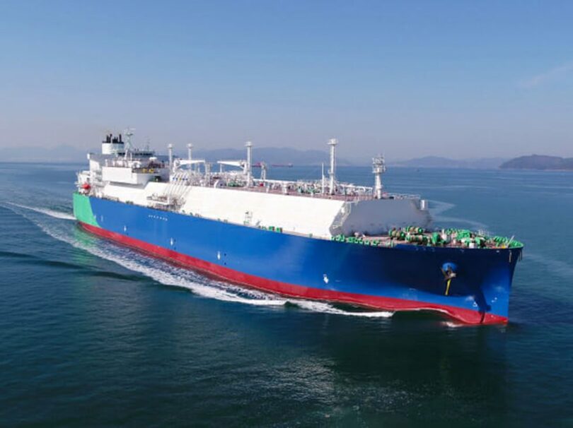 サムスン重工業が建造したLNG運搬船=サムスン重工業(c)KOREA WAVE