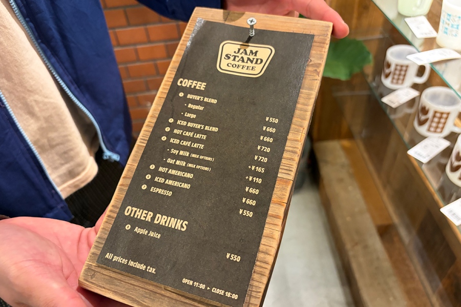 「JAM STAND COFFEE 心斎橋店（ジャム スタンド コーヒー）」のメニュー