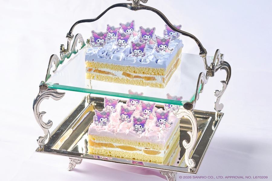 「KUROMI Summer Sweets Party Dessert Buffet」に登場する「恋する桃のショートケーキ」