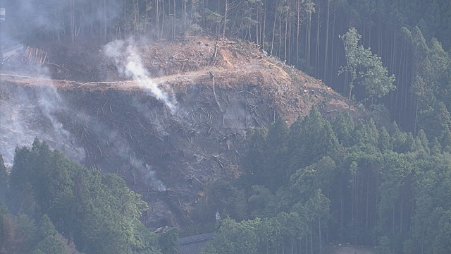 廃材処理で木材を燃やす…山に燃え移ったか 岐阜県恵那市で山林火災