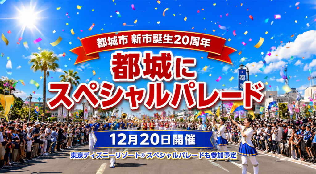 【宮崎・都城】東京ディズニーリゾート®スペシャルパレードが2026年12月20日に参加予定 新市誕生20周年記念パレードで開催へ|ほんみや宮崎 – ほんみや宮崎 【宮崎・都城】ディズニースペシャルパレードが2026年12月20日に参加へ 新市誕生20周年記念パレードで開催|ほんみや宮崎
