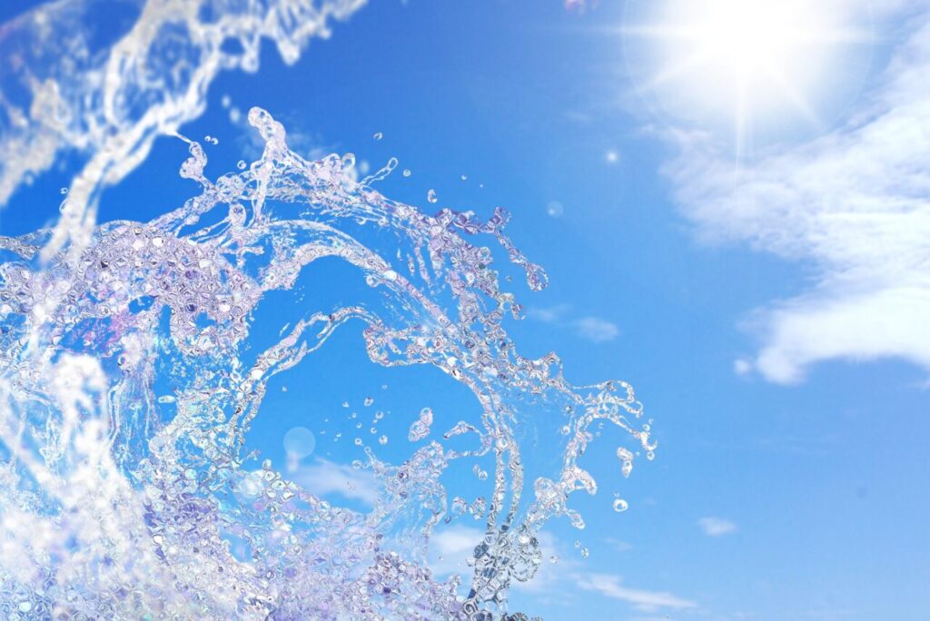 水のイメージ。水しぶき。