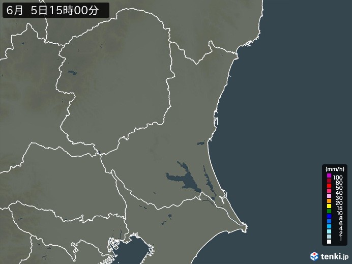 茨城県の雨雲レーダー(2026年06月05日)