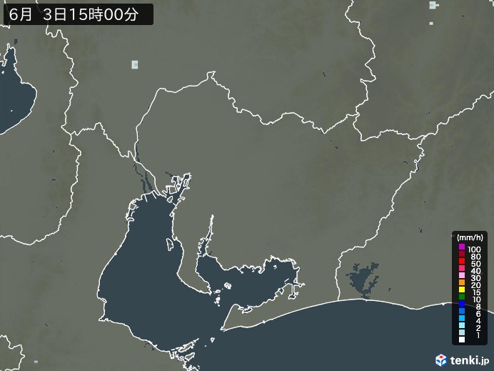 愛知県の過去の雨雲レーダー(2026年06月03日) – 日本気象協会 tenki.jp 愛知県の雨雲レーダー(2026年06月03日)