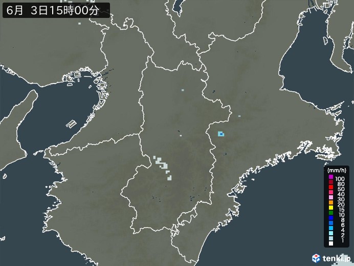 奈良県の過去の雨雲レーダー(2026年06月03日) – 日本気象協会 tenki.jp 奈良県の雨雲レーダー(2026年06月03日)