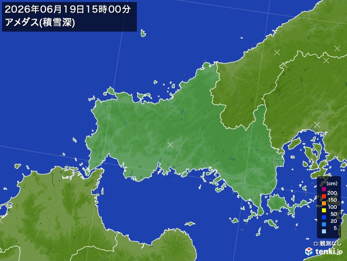 山口県の過去のアメダス実況(2026年06月19日)(積雪深) – 日本気象協会 tenki.jp 山口県の過去のアメダス実況(2026年06月19日)(積雪深) - 日本気象協会 tenki.jp