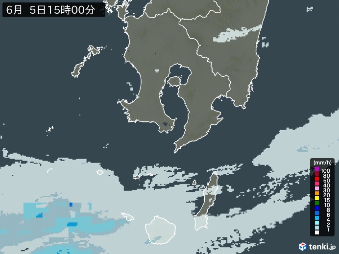鹿児島県の雨雲レーダー(2026年06月05日)