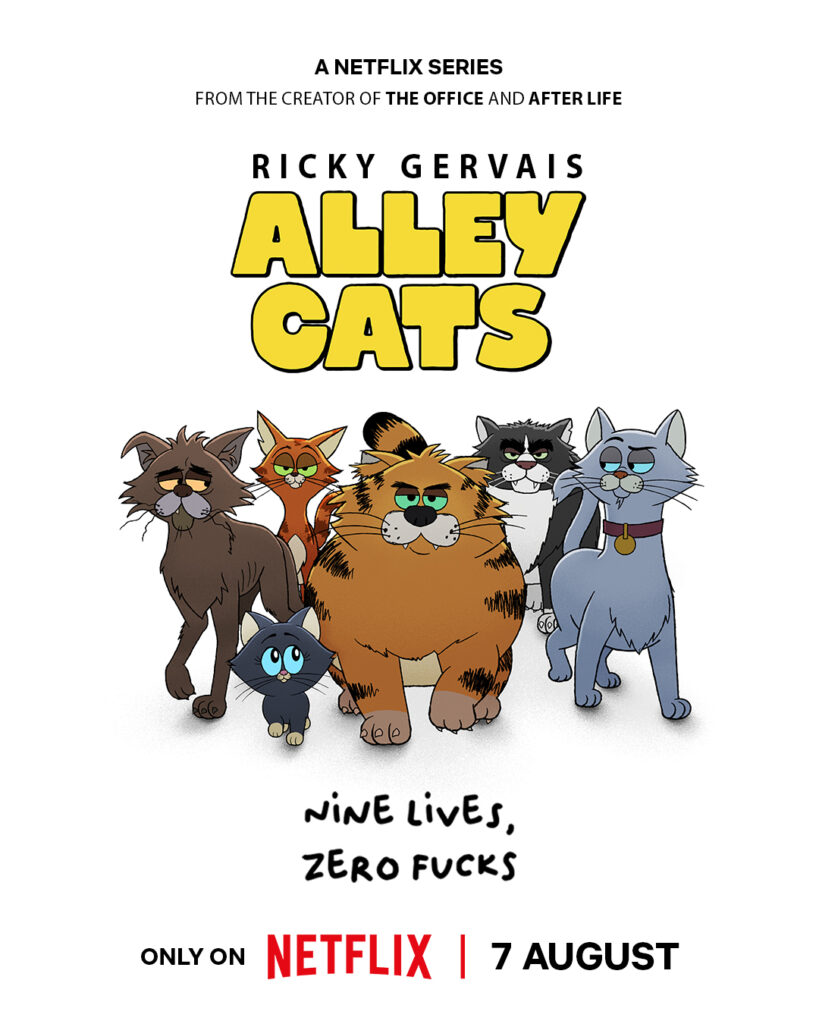 リッキー・ジャーヴェイスが野生のイギリス猫として?Netflix アニメコメディシリーズの最初の予告編を公開 Alley Cats リッキー・ジャーヴェイスが野生のイギリス猫として?Netflix アニメコメディシリーズの最初の予告編を公開 Alley Cats