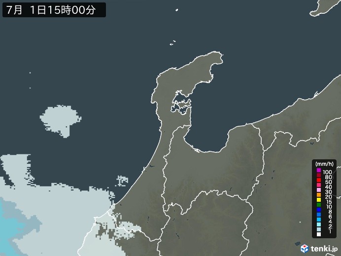 石川県の過去の雨雲レーダー(2026年07月01日) – 日本気象協会 tenki.jp 石川県の雨雲レーダー(2026年07月01日)
