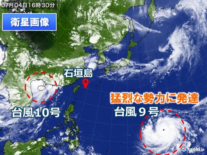 「猛烈な」勢力の台風9号 来週後半は沖縄に近づく見込み 8日頃から高波に警戒(気象予報士 堂本 幸代 2026年07月04日) – tenki.jp 「猛烈な」勢力の台風9号 来週後半は沖縄に近づく見込み 8日頃から高波に警戒