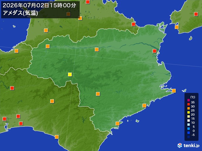 徳島県の過去のアメダス実況(2026年07月02日)(気温) - 日本気象協会 tenki.jp