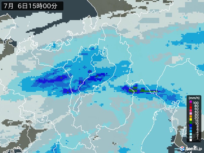 滋賀県の過去の雨雲レーダー(2026年07月06日) – 日本気象協会 tenki.jp 滋賀県の雨雲レーダー(2026年07月06日)