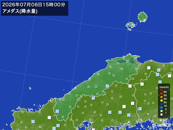 島根県の過去のアメダス実況(2026年07月06日)(降水量) – 日本気象協会 tenki.jp 島根県の過去のアメダス実況(2026年07月06日)(降水量) - 日本気象協会 tenki.jp