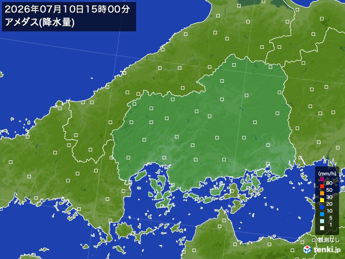 広島県の過去のアメダス実況(2026年07月10日)(降水量) – 日本気象協会 tenki.jp 広島県の過去のアメダス実況(2026年07月10日)(降水量) - 日本気象協会 tenki.jp
