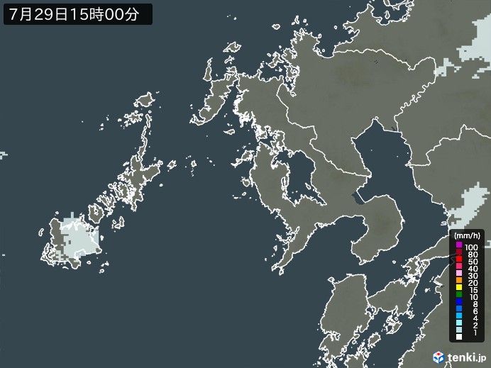長崎県の過去の雨雲レーダー(2026年07月29日) – 日本気象協会 tenki.jp 長崎県の雨雲レーダー(2026年07月29日)