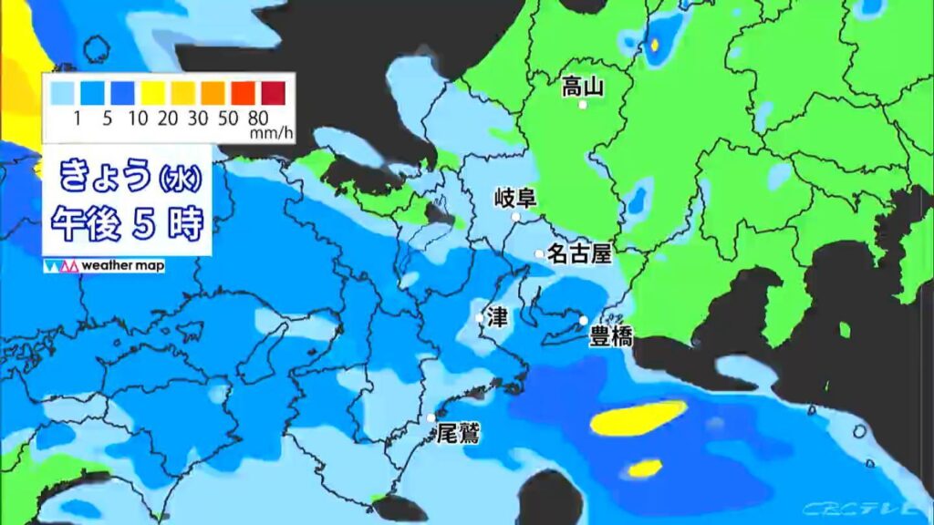 東海地方は夕方前後〜あすの昼前まで広く雨 いつどこで降る?最新の雨シミュレーション 愛知・名古屋・岐阜・三重の天気予報（7/1 昼）（CBCテレビ） - Yahoo!ニュース