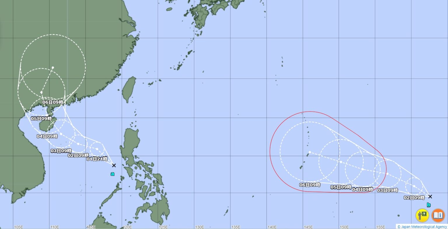 ダブル台風発生へ…気象庁の予想進路、米軍・ヨーロッパの見方 台風9号、10号に – 福井新聞社 ダブル台風発生へ…気象庁の予想進路、米軍・ヨーロッパの見方 台風9号、10号に - 福井新聞社