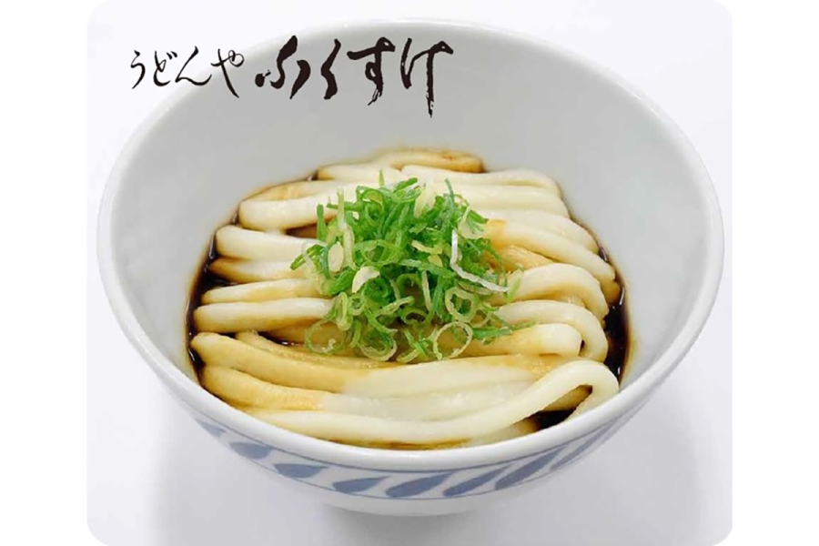 「おかげ横丁」にある「ふくすけ」の伊勢うどん（1杯700円）、冷やし伊勢うどん（1杯1100円）