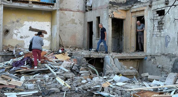 The scene of a destruction caused by the war in Ukraine. Credit: UNOCHA/Dmytro Filipskyy