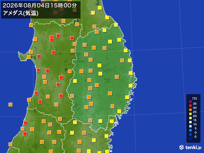 岩手県の過去のアメダス実況(2026年08月04日)(気温) - 日本気象協会 tenki.jp