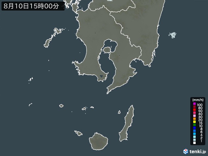 鹿児島県の過去の雨雲レーダー(2026年08月10日) – 日本気象協会 tenki.jp 鹿児島県の雨雲レーダー(2026年08月10日)