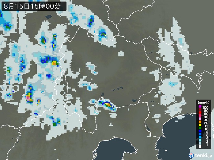 山梨県の過去の雨雲レーダー(2026年08月15日) – 日本気象協会 tenki.jp 山梨県の雨雲レーダー(2026年08月15日)