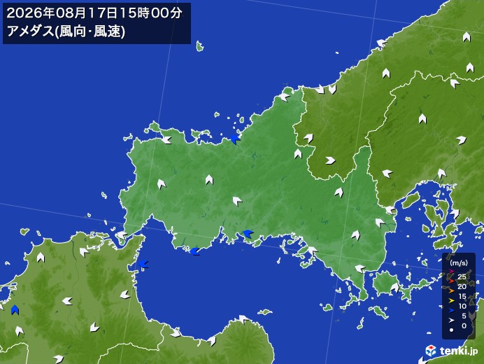 山口県の過去のアメダス実況(2026年08月17日)(風向・風速) – 日本気象協会 tenki.jp 山口県の過去のアメダス実況(2026年08月17日)(風向・風速) - 日本気象協会 tenki.jp