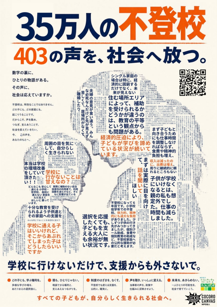 収入は減る、支出は増える――不登校家庭の「見えない負担」。403の賛同を携え、8月25日に横浜市・神奈川県へ要望書提出 | NPO法人COCORO CANVASのプレスリリース 収入は減る、支出は増える――不登校家庭の「見えない負担」。403の賛同を携え、8月25日に横浜市・神奈川県へ要望書提出 | NPO法人COCORO CANVASのプレスリリース