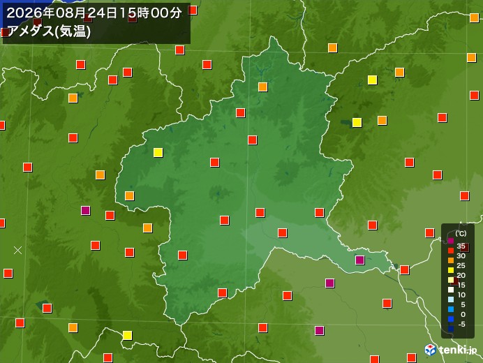 群馬県の過去のアメダス実況(2026年08月24日)(気温) – 日本気象協会 tenki.jp 群馬県の過去のアメダス実況(2026年08月24日)(気温) - 日本気象協会 tenki.jp