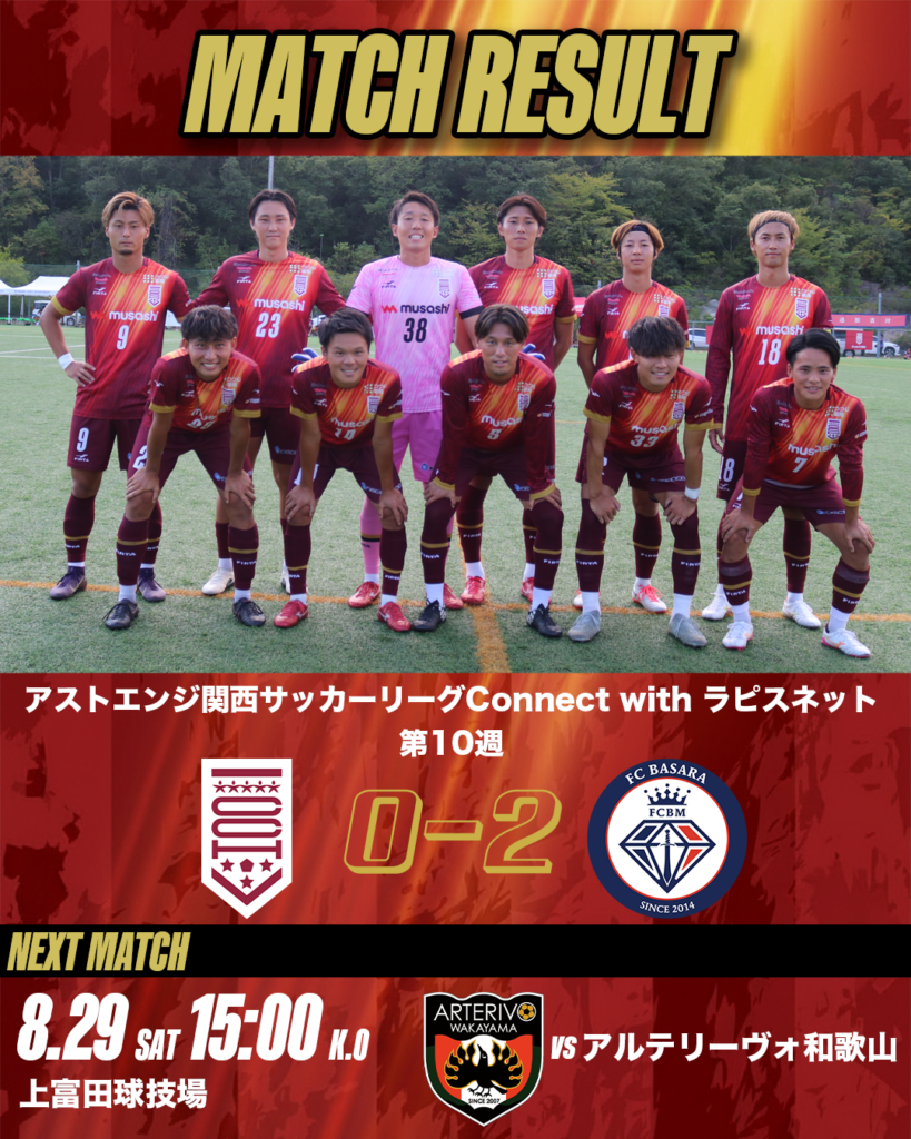 【試合結果】8/23 アストエンジ関西リーグ vs FC BASARA HYOGO 【試合結果】8/23 アストエンジ関西リーグ vs FC BASARA HYOGO
