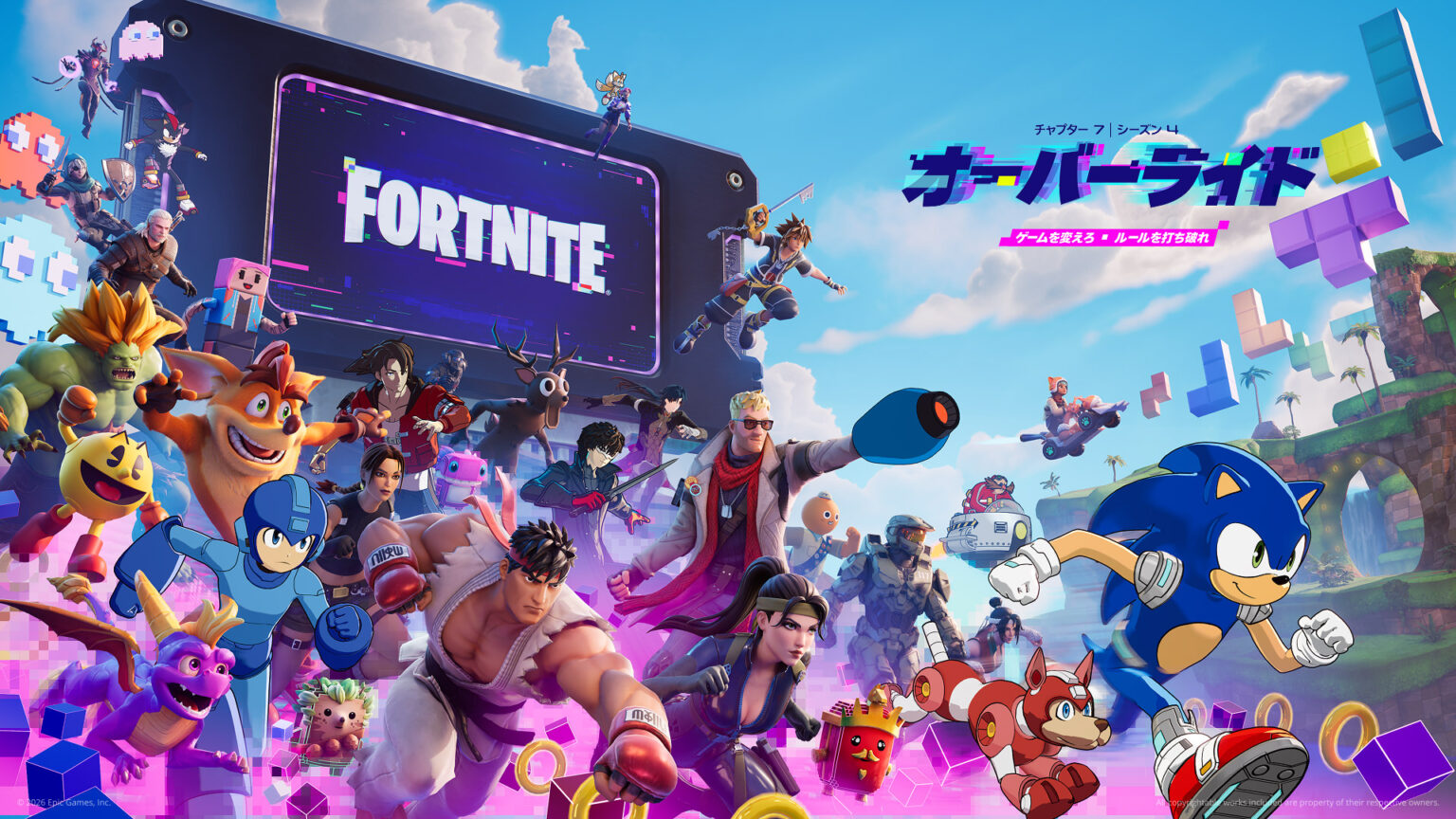 『フォートナイト』新シーズン「オーバーライド」が開幕。「ソニック」「ロックマン」「リュウ」「ソラ」「ジョーカー」らが夢の共演 – 電ファミニコゲーマー 『フォートナイト』新シーズンが開幕。「ソニック」「ロックマン」「リュウ」「ソラ」「ジョーカー」らが参戦_007
