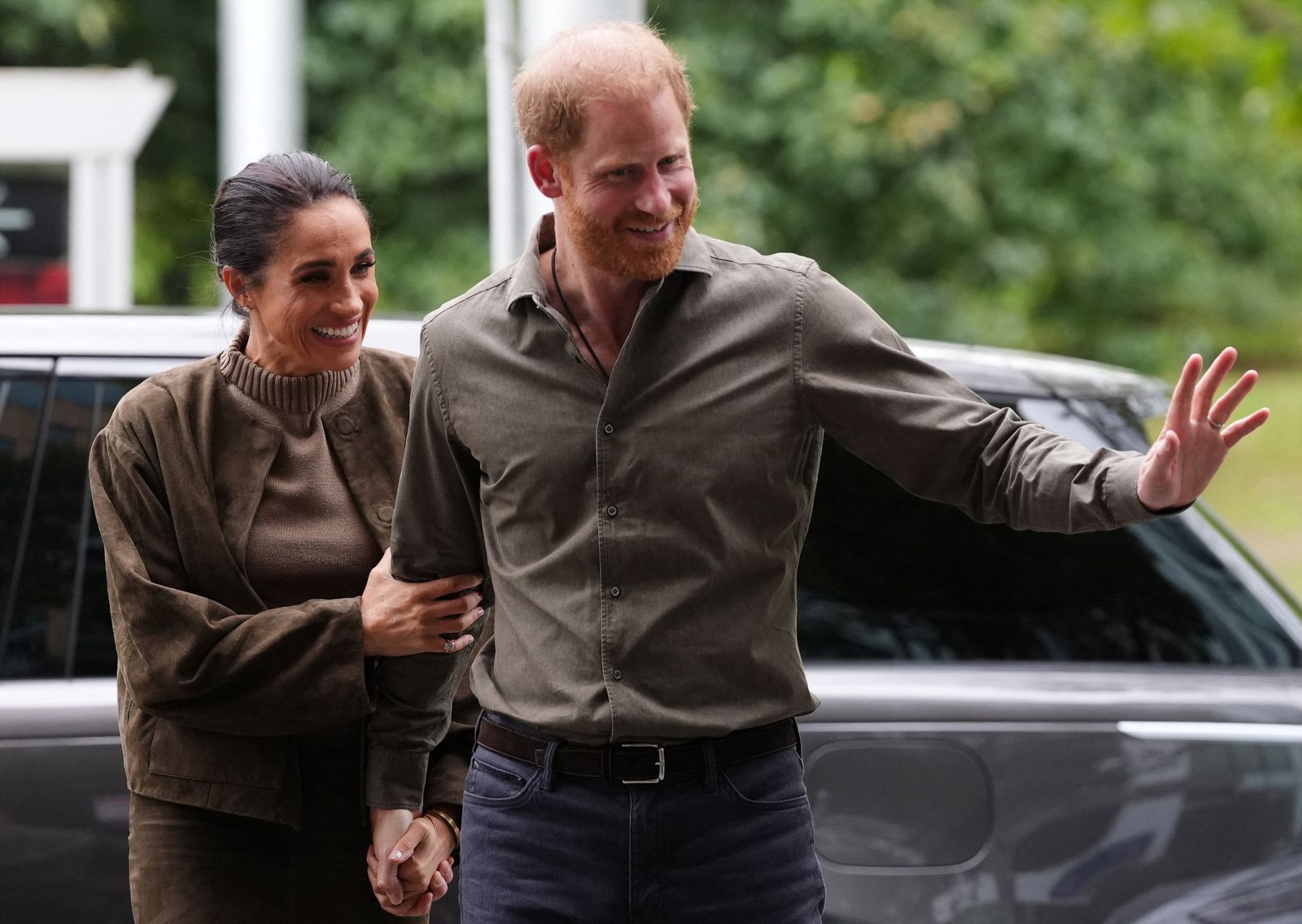 メーガン妃、ヘンリー王子Prince Harry and Meghan the Duke and Duchess of Sussex arrive at the Australian National Veterans Arts...
