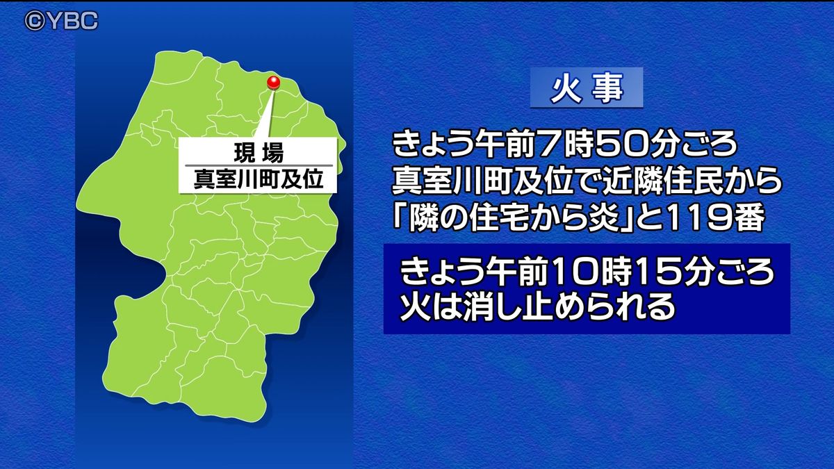 町役場近くの住宅で火事 けが人なし 山形県真室川町