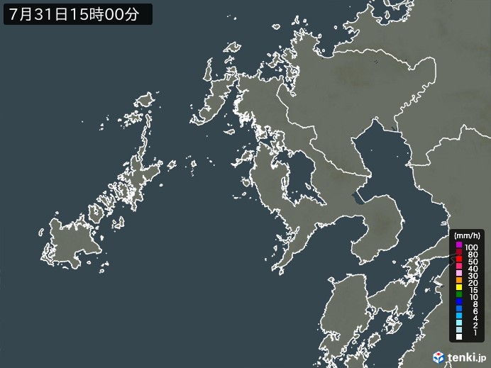 長崎県の過去の雨雲レーダー(2026年07月31日) – 日本気象協会 tenki.jp 長崎県の雨雲レーダー(2026年07月31日)