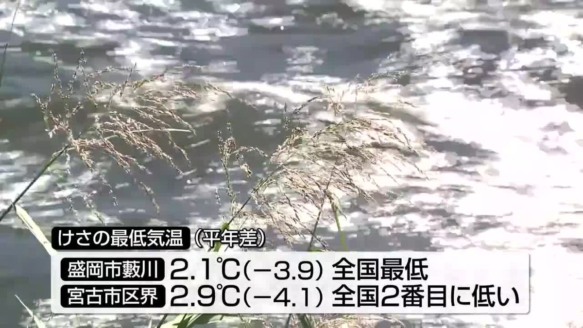 【この秋一番の冷え込み】盛岡市薮川2.1℃ 全国で最も低く 岩手県