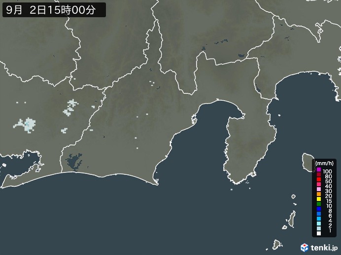 静岡県の過去の雨雲レーダー(2026年09月02日) – 日本気象協会 tenki.jp 静岡県の雨雲レーダー(2026年09月02日)