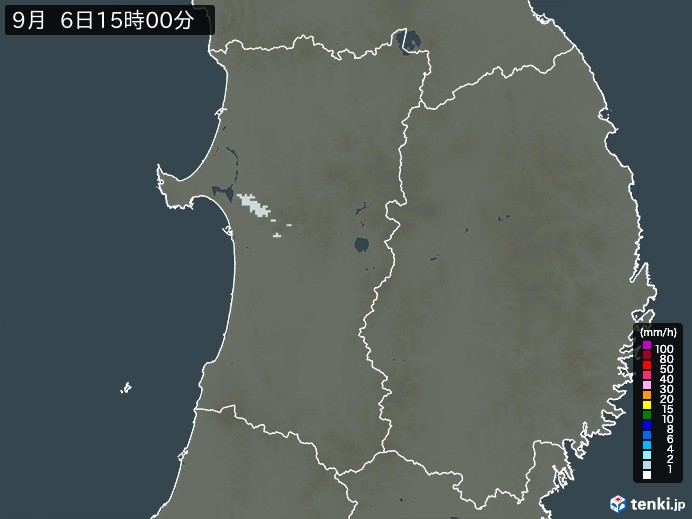 秋田県の過去の雨雲レーダー(2026年09月06日) – 日本気象協会 tenki.jp 秋田県の雨雲レーダー(2026年09月06日)