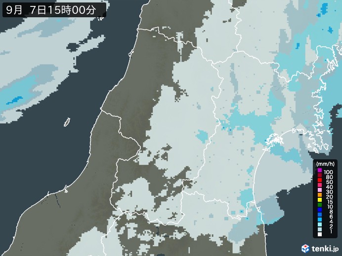 山形県の過去の雨雲レーダー(2026年09月07日) – 日本気象協会 tenki.jp 山形県の雨雲レーダー(2026年09月07日)