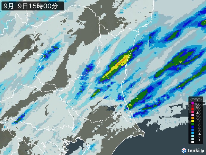 茨城県の過去の雨雲レーダー(2026年09月09日) – 日本気象協会 tenki.jp 茨城県の雨雲レーダー(2026年09月09日)