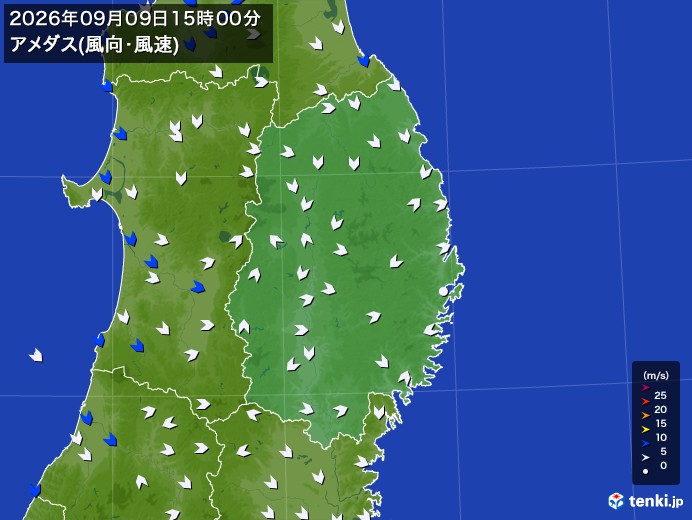岩手県の過去のアメダス実況(2026年09月09日)(風向・風速) – 日本気象協会 tenki.jp 岩手県の過去のアメダス実況(2026年09月09日)(風向・風速) - 日本気象協会 tenki.jp