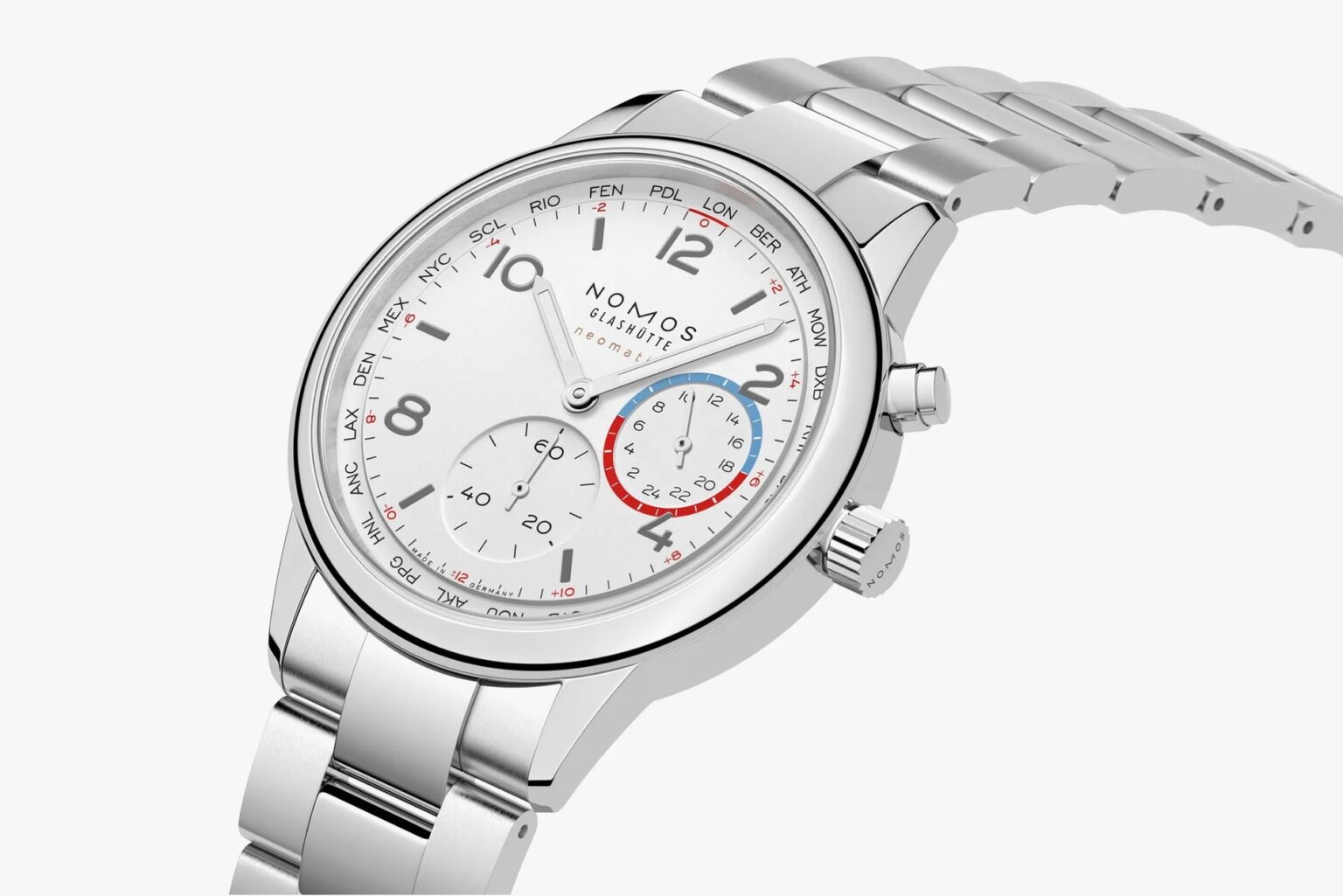 ドイツ時計ブランド「NOMOS GLASHÜTTE /ノモス グラスヒュッテ 」人気モデル「クラブスポーツ ネオマティック ワールドタイマー」に、待望の新色 “ホワイト”が登場。 ドイツ時計ブランド「NOMOS GLASHÜTTE /ノモス グラスヒュッテ 」人気モデル「クラブスポーツ ネオマティック ワールドタイマー」に、待望の新色 “ホワイト”が登場。